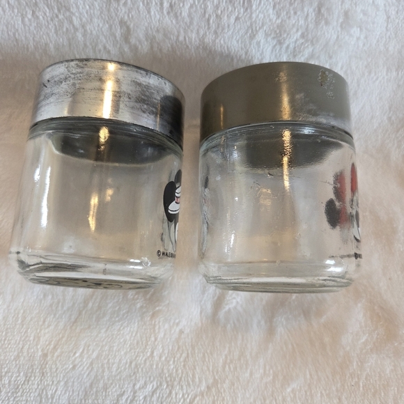 Vintage Walt Disney World Mickey Minnie Mouse Glass Salt Pepper Shakers - Picture 6 of 10